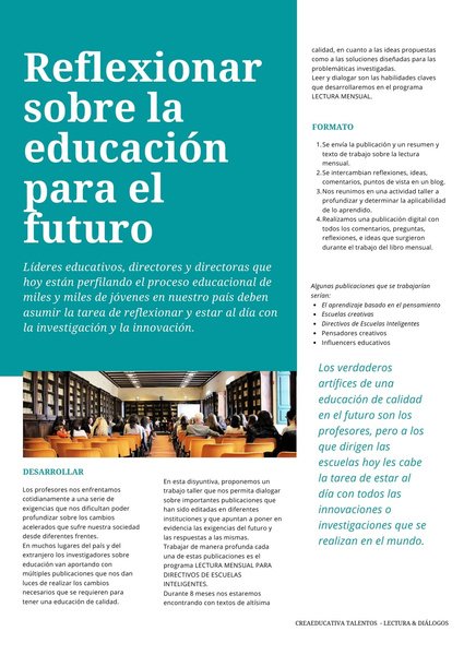 Página «Reflexionar sobre la educación para el futuro»
